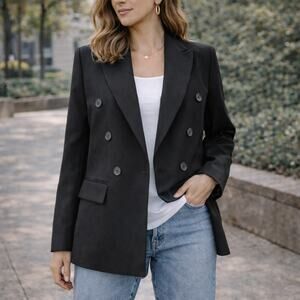 Aritzia Babaton SZ M NEW INDEX Blazer in Black Softly Structured Classic Fit